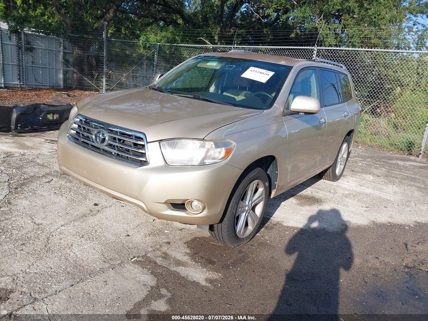2008 Toyota Highlander VIN JTEDS42A982023829 IAAI salvage auction — FRONT END, Rebuildable (Florida), sold $2,900 on 2026-07-15 (photo 2)