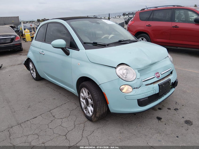 2017 Fiat 500 VIN 3C3CFFLR3HT506062 IAAI salvage auction — LEFT REAR, Salvage Title, sold $1,300 on 2026-08-03 (photo 1)