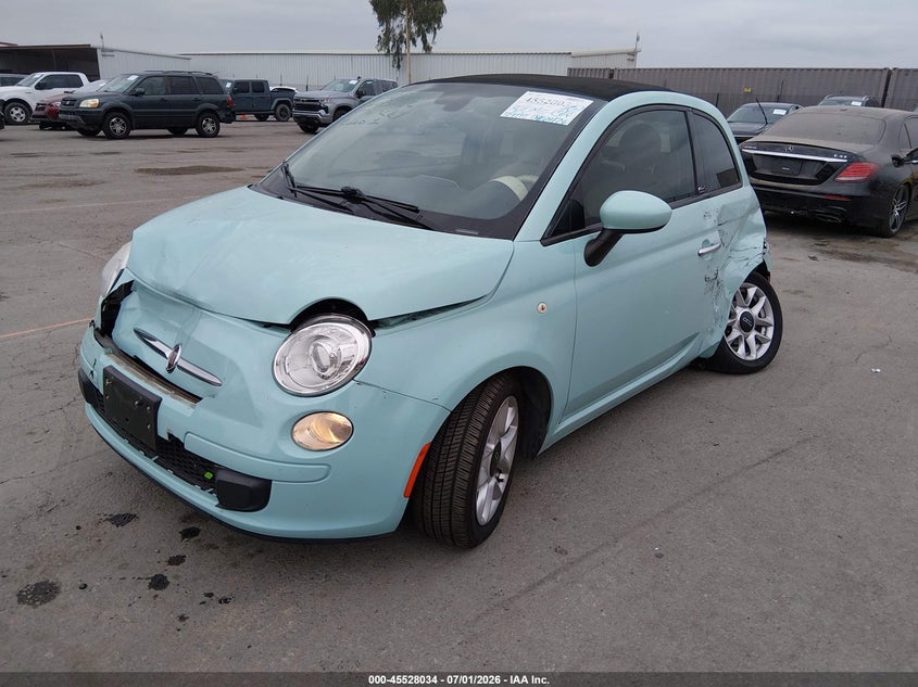 2017 Fiat 500 VIN 3C3CFFLR3HT506062 IAAI salvage auction — LEFT REAR, Salvage Title, sold $1,300 on 2026-08-03 (photo 2)