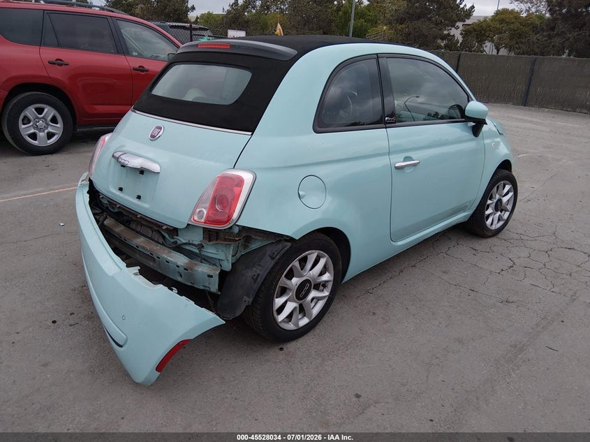 2017 Fiat 500 VIN 3C3CFFLR3HT506062 IAAI salvage auction — LEFT REAR, Salvage Title, sold $1,300 on 2026-08-03 (photo 4)