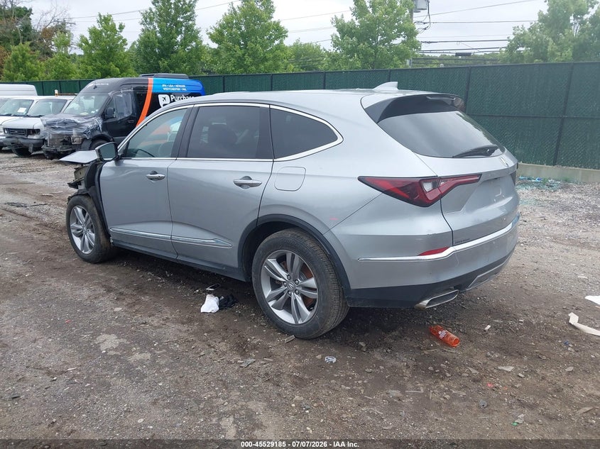 2025 Acura Mdx VIN 5J8YE1H35SL012799 IAAI salvage auction — FRONT END, Salvage Title, sold $13,100 on 2026-08-01 (photo 3)
