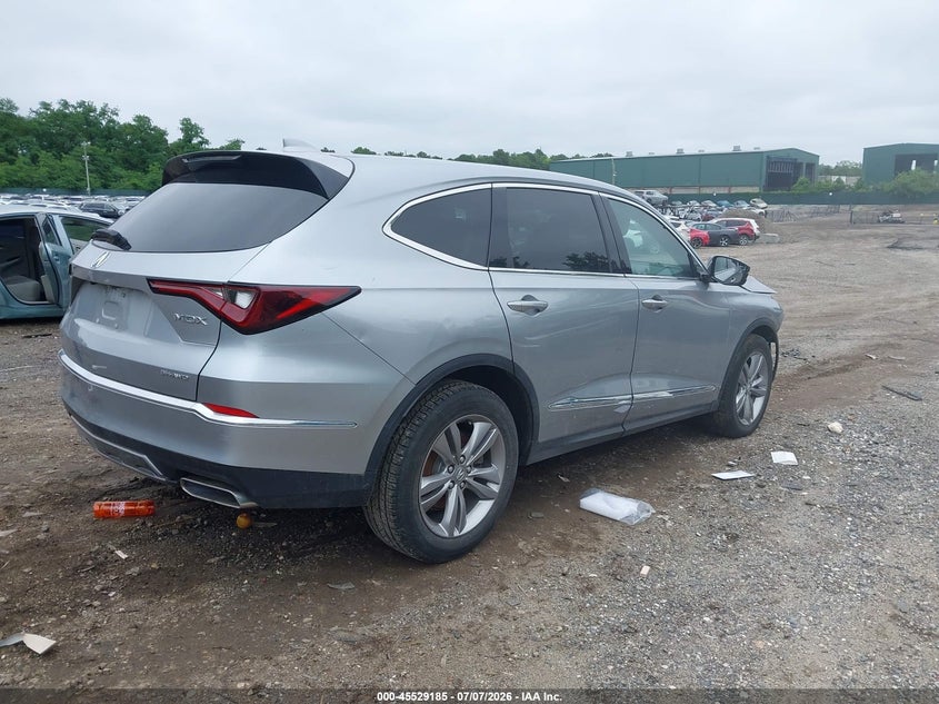 2025 Acura Mdx VIN 5J8YE1H35SL012799 IAAI salvage auction — FRONT END, Salvage Title, sold $13,100 on 2026-08-01 (photo 4)
