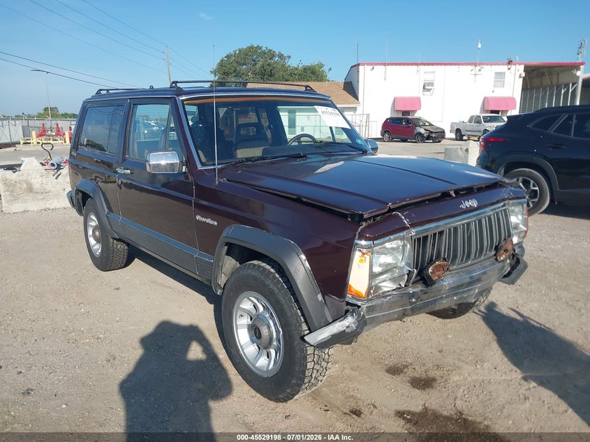 1989 Jeep Cherokee VIN 1J4FJ57LXKL596668 IAAI salvage auction — FRONT END, Rebuildable (Florida), sold $450 on 2026-07-23 (photo 1)