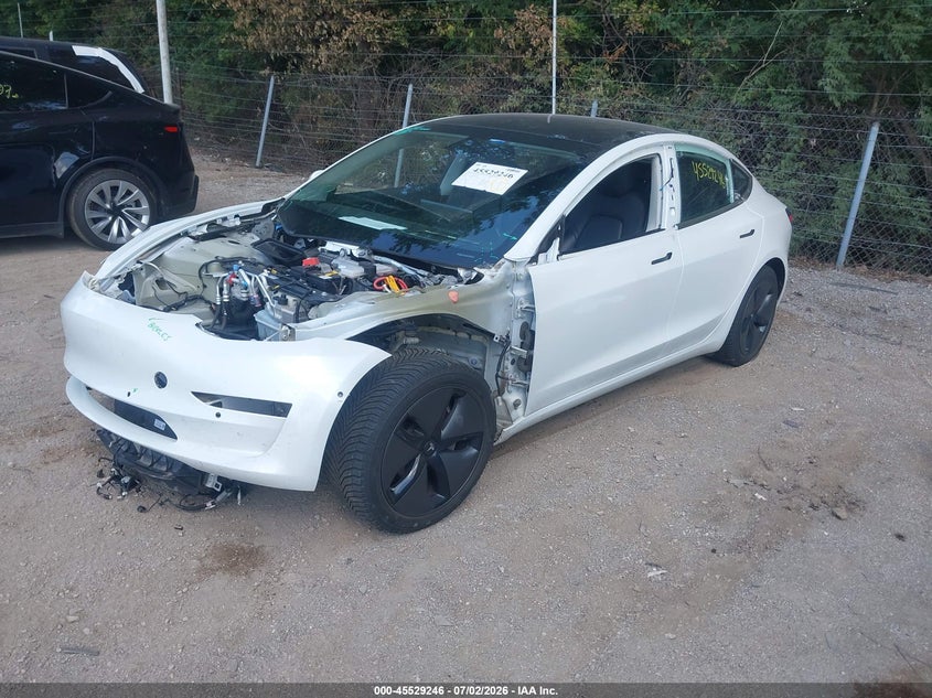 2018 Tesla Model 3 VIN 5YJ3E1EA0JF035324 IAAI salvage auction — FRONT END, Clear (Indiana), sold $4,550 on 2026-07-30 (photo 2)