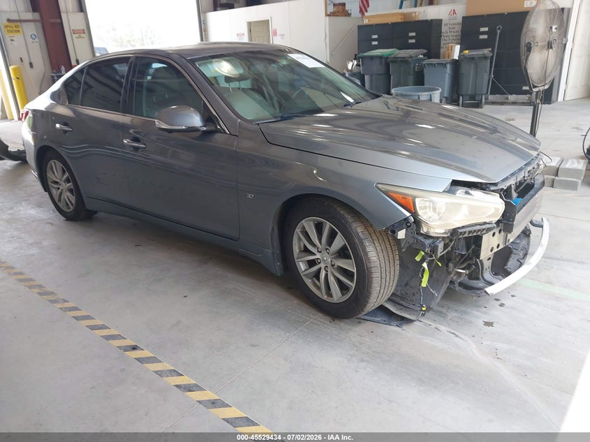 2015 Infiniti Q50 VIN JN1BV7AP2FM354881 IAAI salvage auction — FRONT END, Clear (Virginia), sold $1,900 on 2026-08-23 (photo 1)