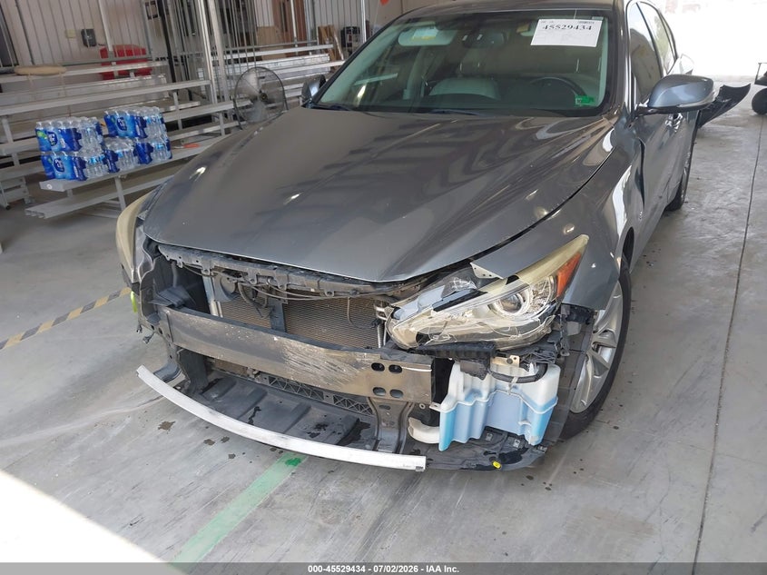 2015 Infiniti Q50 VIN JN1BV7AP2FM354881 IAAI salvage auction — FRONT END, Clear (Virginia), sold $1,900 on 2026-08-23 (photo 6)