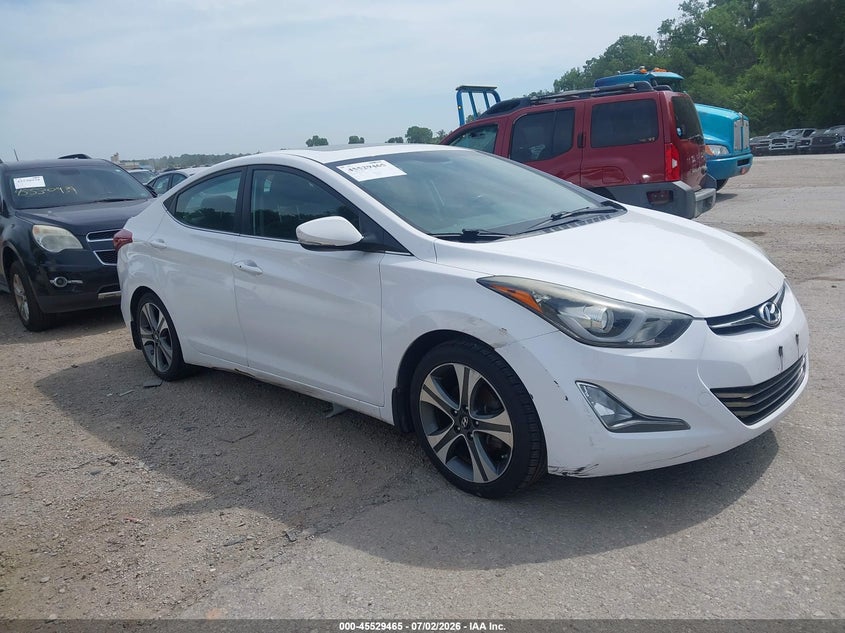 2015 Hyundai Elantra VIN KMHDH4AHXFU342574 IAAI salvage auction — NORMAL WEAR, Clear (Kansas), sold $1,050 on 2026-07-15 (photo 1)