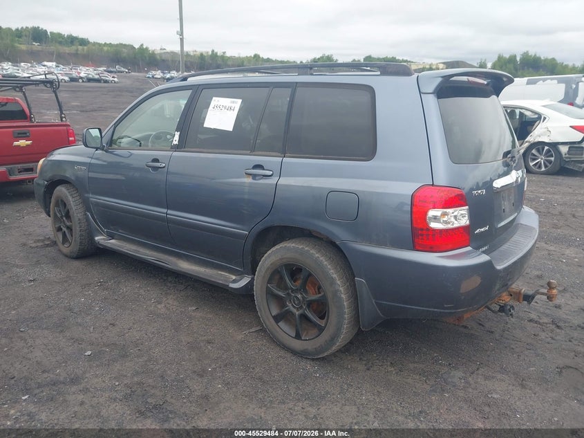 2006 Toyota Highlander hybrid VIN JTEEW21A260003445 IAAI salvage auction — NORMAL WEAR, Clear (Pennsylvania), sold $300 on 2026-07-21 (photo 3)