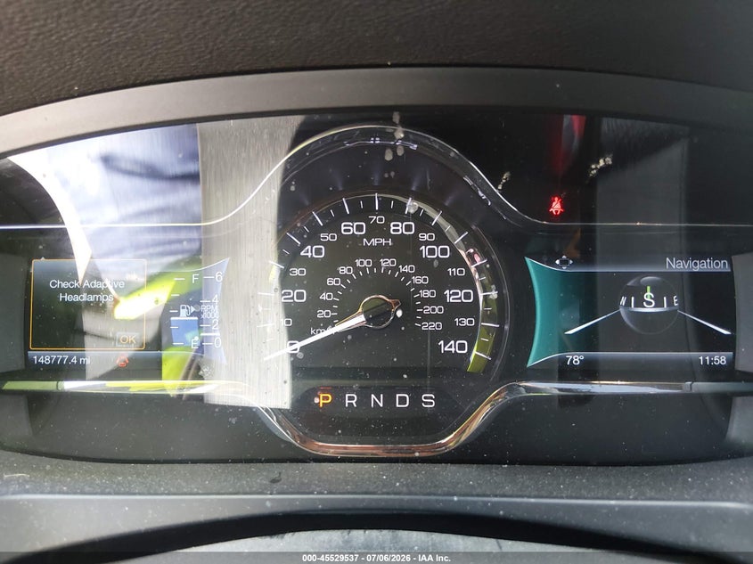 2014 Lincoln Mks VIN 1LNHL9FT4EG606265 IAAI salvage auction — LEFT FRONT, Salvage (Missouri), sold $950 on 2026-07-26 (photo 7)