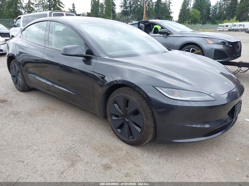 2025 Tesla Model 3 VIN 5YJ3E1EB4SF055585 IAAI salvage auction — LEFT FRONT, Enterprise Vehicles Clear Only (Washington), sold $31,750 on 2026-07-08 (photo 1)