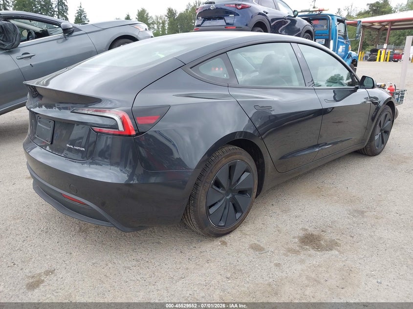 2025 Tesla Model 3 VIN 5YJ3E1EB4SF055585 IAAI salvage auction — LEFT FRONT, Enterprise Vehicles Clear Only (Washington), sold $31,750 on 2026-07-08 (photo 4)
