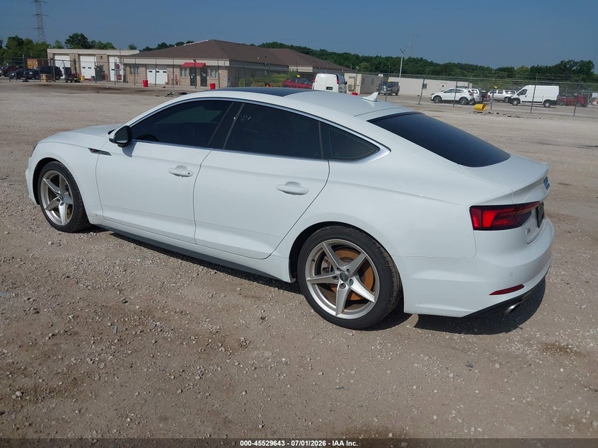 2019 Audi A5 VIN WAUENCF58KA031213 IAAI salvage auction — LEFT FRONT, Clear (Wisconsin), sold $6,900 on 2026-07-28 (photo 3)