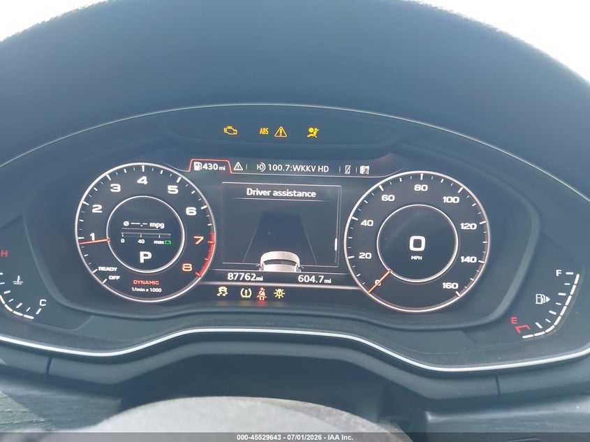 2019 Audi A5 VIN WAUENCF58KA031213 IAAI salvage auction — LEFT FRONT, Clear (Wisconsin), sold $6,900 on 2026-07-28 (photo 7)
