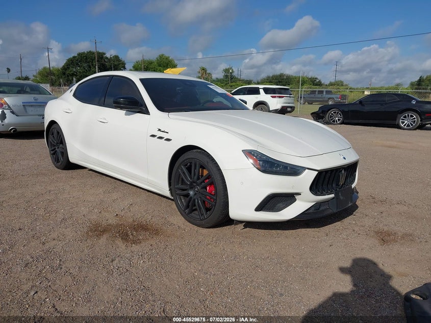 2023 Maserati Ghibli VIN ZAM57YSM0PX423691 IAAI salvage auction — WATER/FLOOD, Salvage (Texas), sold $8,200 on 2026-08-11 (photo 1)