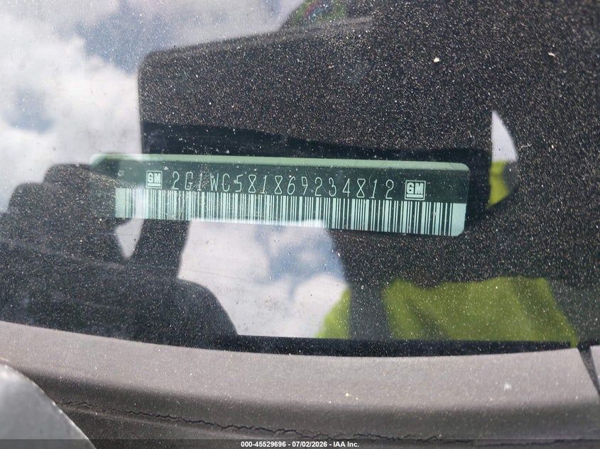 2006 Chevrolet Impala VIN 2G1WC581869234812 IAAI salvage auction — LEFT SIDE, Clear (Virginia), sold $375 on 2026-07-19 (photo 9)