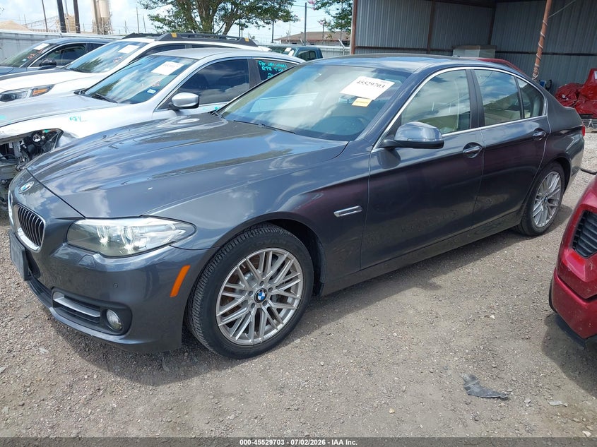 2016 BMW 5er VIN WBA5B1C56GG131316 IAAI salvage auction — ENGINE DAMAGE, Salvage (Texas), sold $3,550 on 2026-07-29 (photo 2)