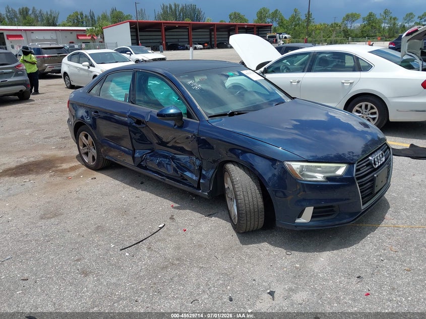 2018 Audi A3 VIN WAUB8GFF1J1039422 IAAI salvage auction — SIDE, Rebuildable (Florida), sold $1,750 on 2026-07-29 (photo 1)