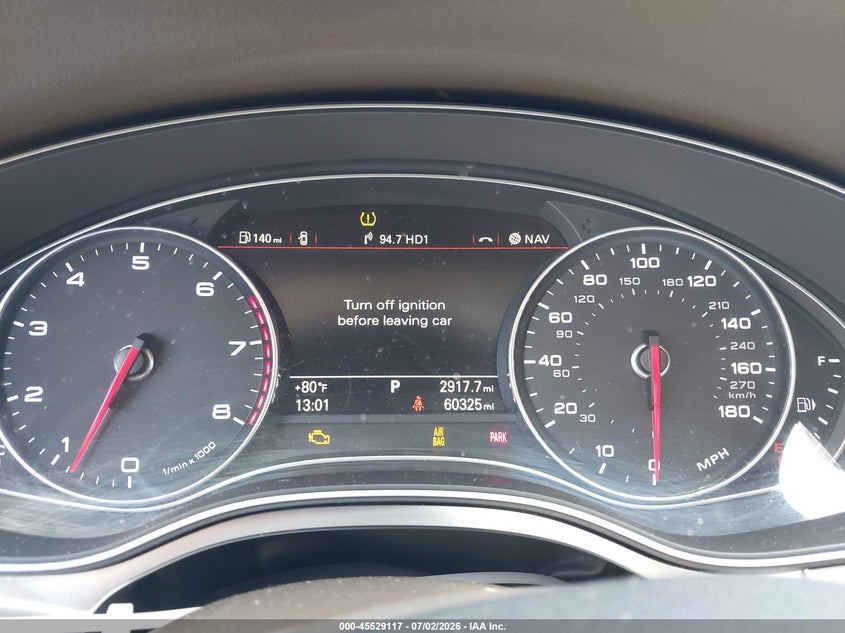 2014 Audi A7 VIN WAUWGAFC1EN129496 IAAI salvage auction — LEFT SIDE, Salvage (California), sold $1,250 on 2026-07-30 (photo 7)