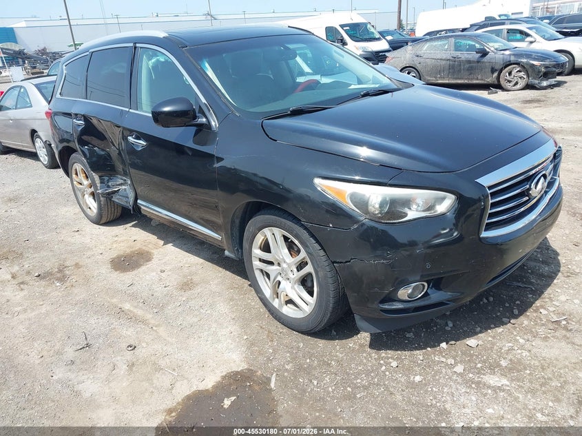 2013 Infiniti VIN 5N1AL0MN5DC301929 IAAI salvage auction — RIGHT SIDE, Salvage Title, sold $350 on 2026-07-23 (photo 1)