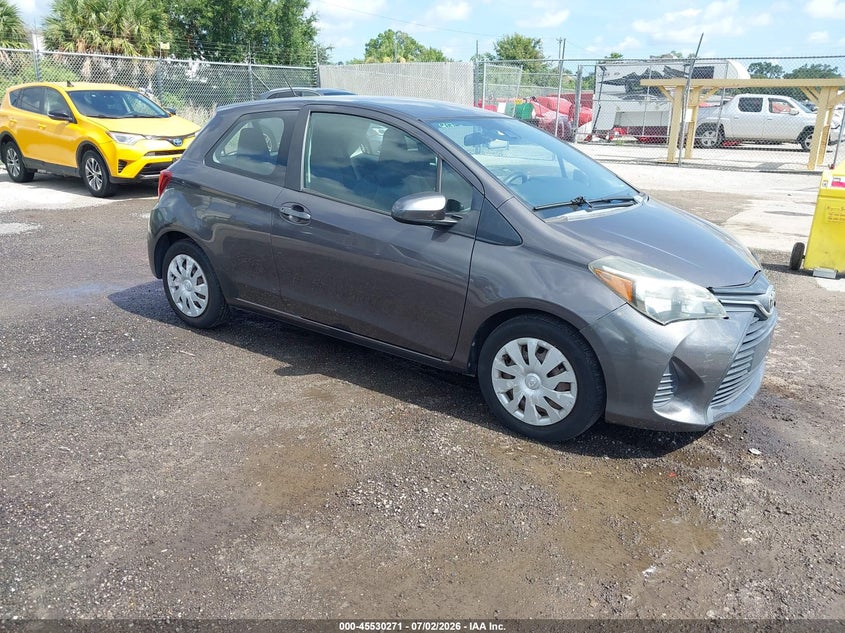 2017 Toyota Yaris VIN VNKJTUD34HA082514 IAAI salvage auction — WATER/FLOOD, Rebuildable (Florida), sold $1,100 on 2026-07-22 (photo 1)