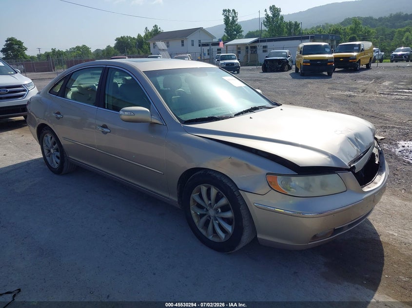 2008 Hyundai Azera VIN KMHFC46F88A263021 IAAI salvage auction — FRONT END, Salvage (Pennsylvania), sold $175 on 2026-07-19 (photo 1)