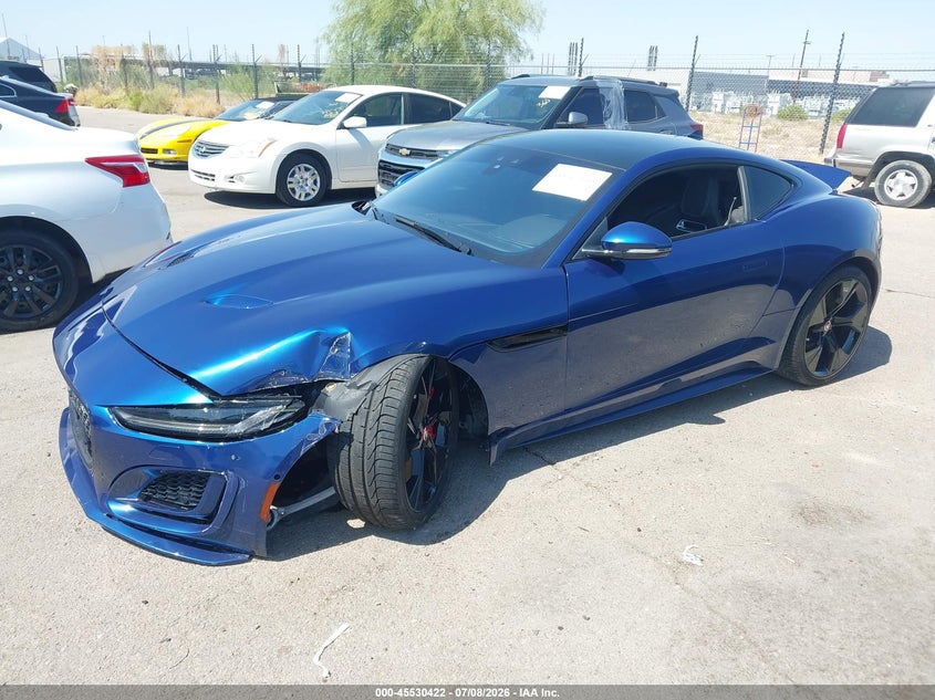 2023 Jaguar F-type VIN SAJD81EE4PCK82562 IAAI salvage auction — RIGHT FRONT, Salvage Title, sold $20,500 on 2026-08-06 (photo 2)