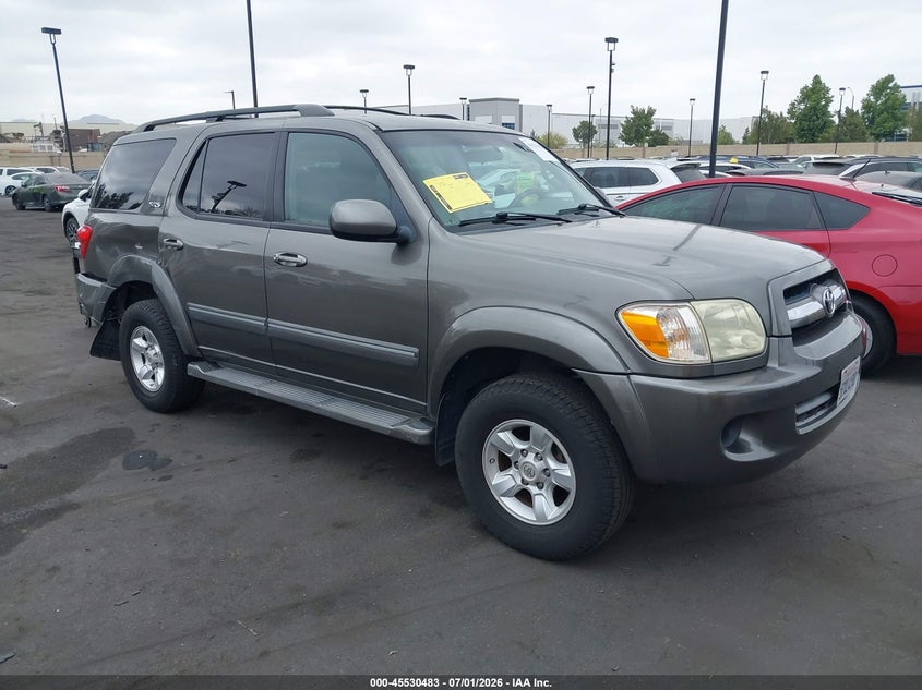 2005 Toyota Sequoia VIN 5TDZT34A85S252778 IAAI salvage auction — REAR END, Salvage Certificate (California), sold $1,600 on 2026-08-02 (photo 1)