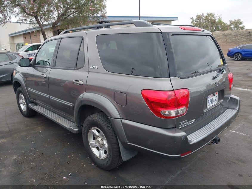 2005 Toyota Sequoia VIN 5TDZT34A85S252778 IAAI salvage auction — REAR END, Salvage Certificate (California), sold $1,600 on 2026-08-02 (photo 3)