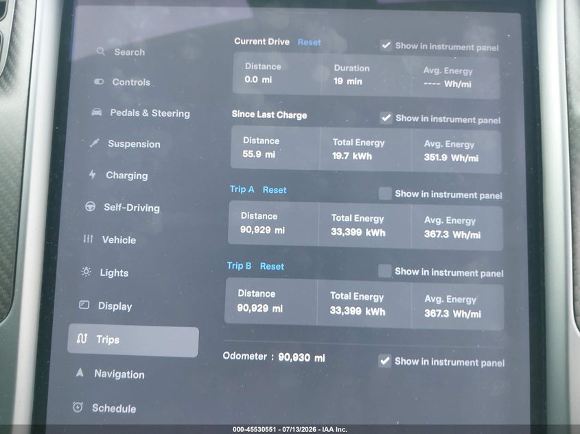 2019 Tesla Model s VIN 5YJSA1E25KF302216 IAAI salvage auction — SIDE, Salvage (California), sold $8,000 on 2026-08-02 (photo 7)