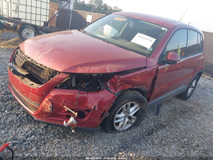 2011 Volkswagen Tiguan VIN WVGAV7AX4BW001531 IAAI salvage auction — FRONT END, Salvage (Georgia), sold $350 on 2026-08-17 (photo 2)