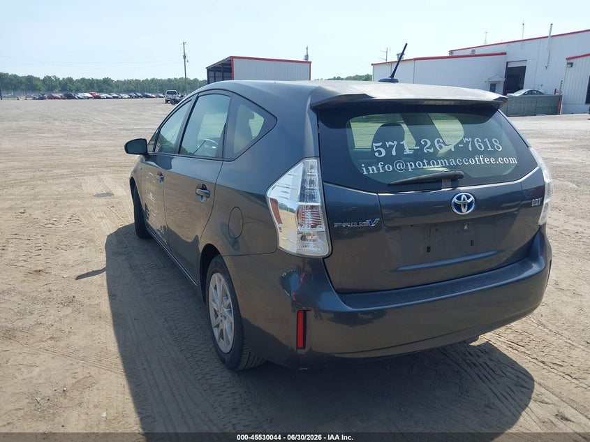 2012 Toyota Prius v VIN JTDZN3EU1C3182414 IAAI salvage auction — NORMAL WEAR, Clear (Virginia), sold $825 on 2026-07-29 (photo 3)