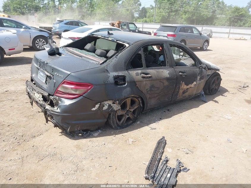 2011 Mercedes-benz C class VIN WDDGF8BB3BR176149 IAAI salvage auction — TOTAL BURN, Bill Of Sale Destruction Only - Salvage (Ohio), sold $100 on 2026-07-23 (photo 4)