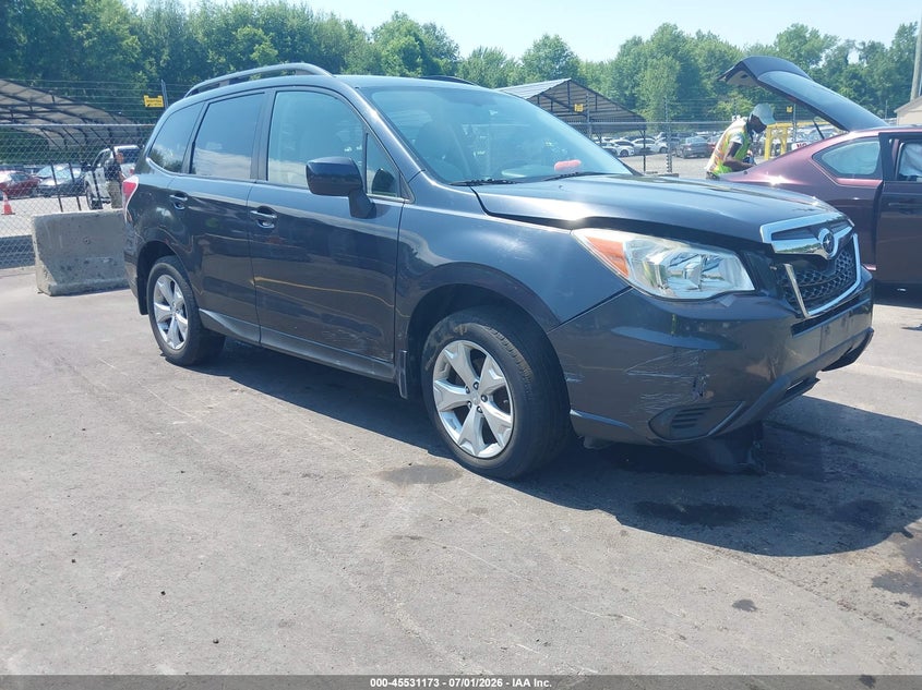 2014 Subaru Forester VIN JF2SJAEC1EH410640 IAAI salvage auction — FRONT END, Salvage (Connecticut), sold $825 on 2026-07-16 (photo 1)