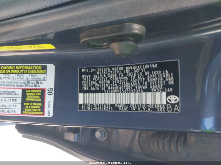 2018 Toyota Corolla VIN 5YFBURHE5JP743343 IAAI salvage auction — NORMAL WEAR, Original (Texas), sold $2,900 on 2026-07-29 (photo 9)