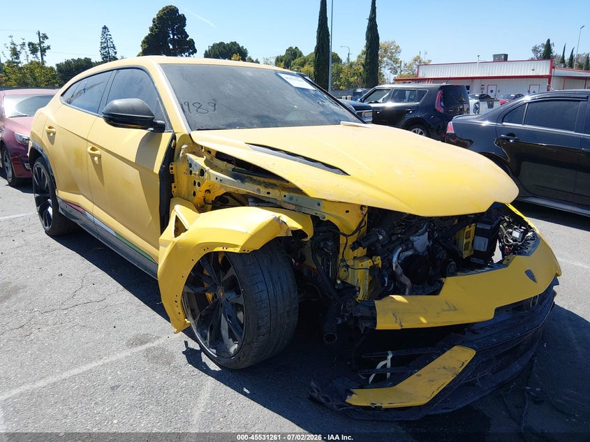 2024 Lamborghini Urus VIN ZPBUB3ZL0RLA29710 IAAI salvage auction — FRONT END, Salvage Title, sold $142,000 on 2026-07-16 (photo 1)