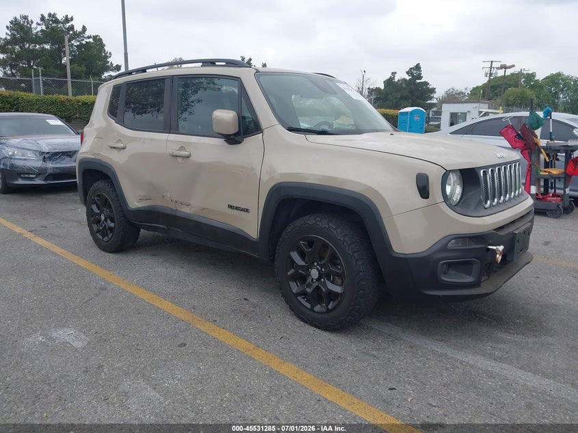 2016 Jeep Renegade VIN ZACCJBBT5GPD87291 IAAI salvage auction — LEFT SIDE, Salvage (California), sold $2,150 on 2026-07-28 (photo 1)