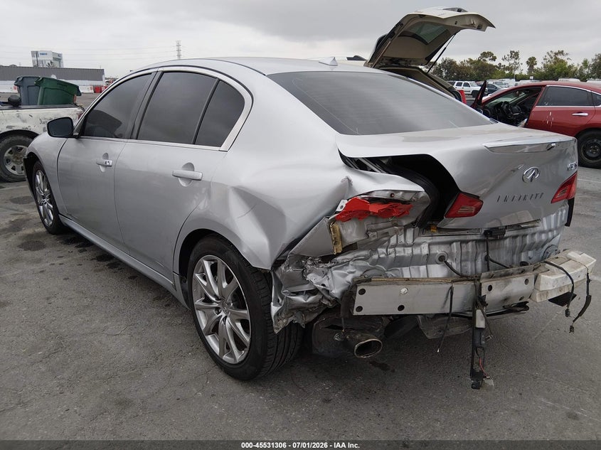 2011 Infiniti G37 VIN JN1CV6AP7BM302347 IAAI salvage auction — REAR END, Salvage (California), sold $875 on 2026-07-23 (photo 3)