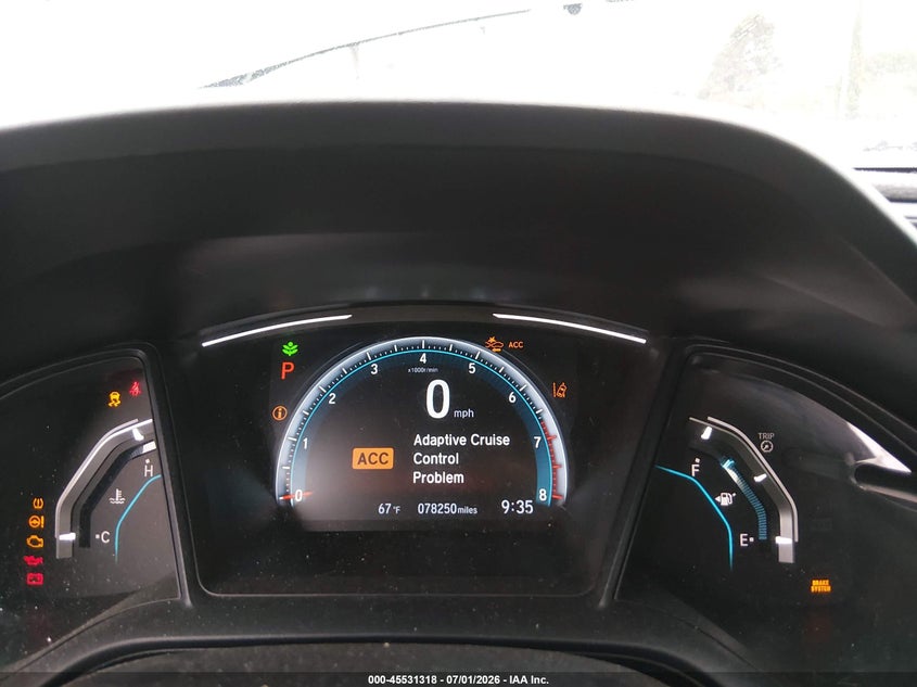 2019 Honda Civic VIN 2HGFC2F69KH534316 IAAI salvage auction — LEFT REAR, Salvage (California), sold $4,750 on 2026-07-09 (photo 7)