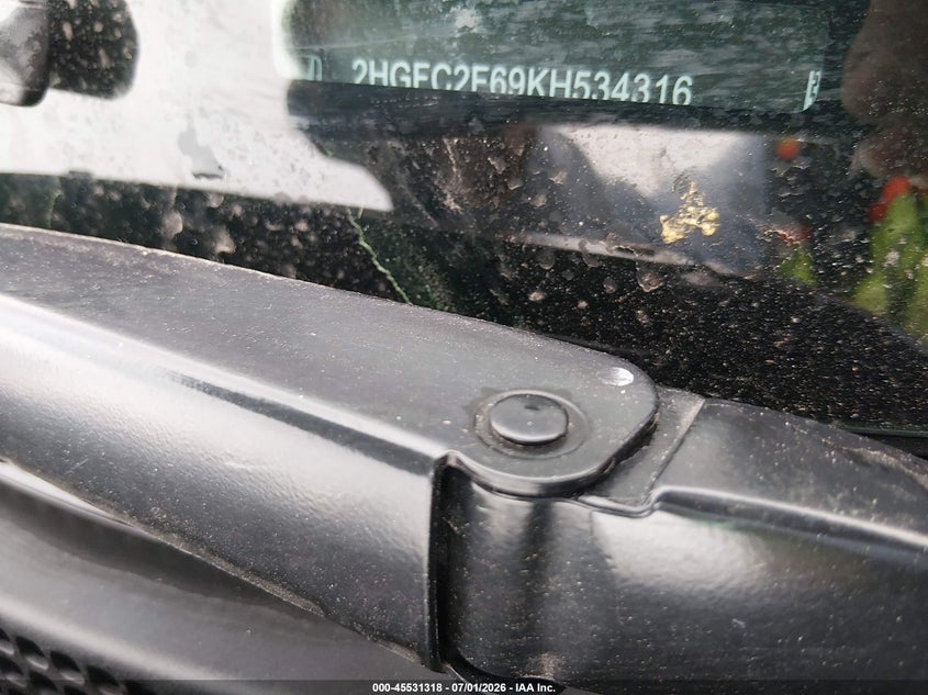 2019 Honda Civic VIN 2HGFC2F69KH534316 IAAI salvage auction — LEFT REAR, Salvage (California), sold $4,750 on 2026-07-09 (photo 9)