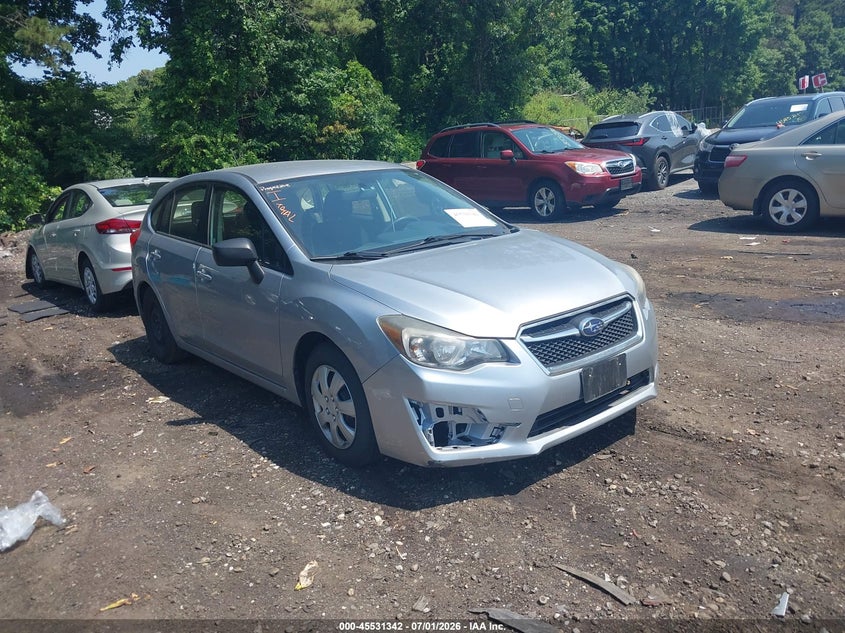 2016 Subaru Impreza VIN JF1GPAA61G8230022 IAAI salvage auction — LEFT SIDE, Salvage Title, sold $1,100 on 2026-07-28 (photo 1)