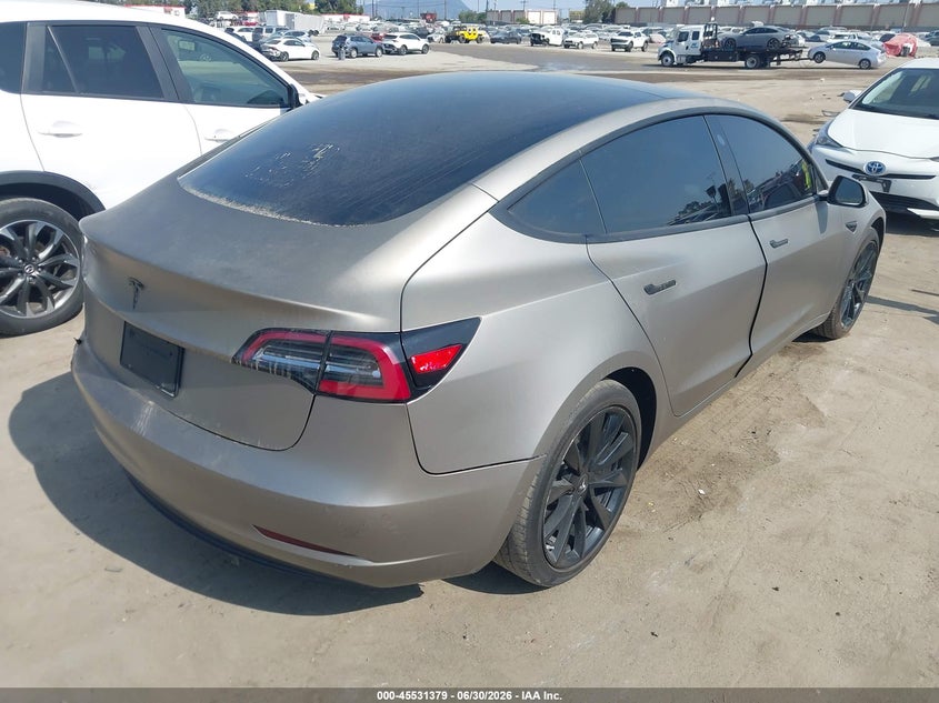 2020 Tesla Model 3 VIN 5YJ3E1EA9LF615643 IAAI salvage auction — LEFT REAR, Salvage (California), sold $8,550 on 2026-07-29 (photo 4)