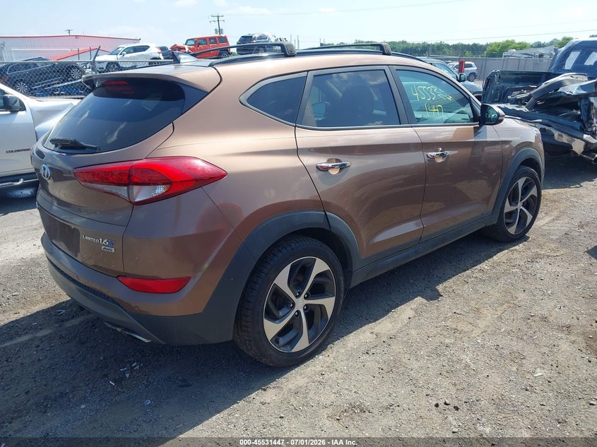 2016 Hyundai Tucson VIN KM8J3CA2XGU110582 IAAI salvage auction — NORMAL WEAR, Clear (Virginia), sold $4,600 on 2026-07-07 (photo 4)