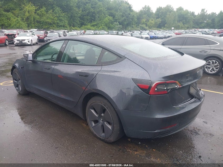 2023 Tesla Model 3 VIN 5YJ3E1EA4PF684455 IAAI salvage auction — FRONT & REAR, Salvage (Connecticut), sold $3,600 on 2026-08-28 (photo 3)