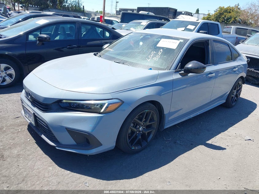 2022 Honda Civic VIN 2HGFE2F56NH536966 IAAI salvage auction — REAR END, Salvage Certificate (California), sold $9,100 on 2026-08-01 (photo 2)