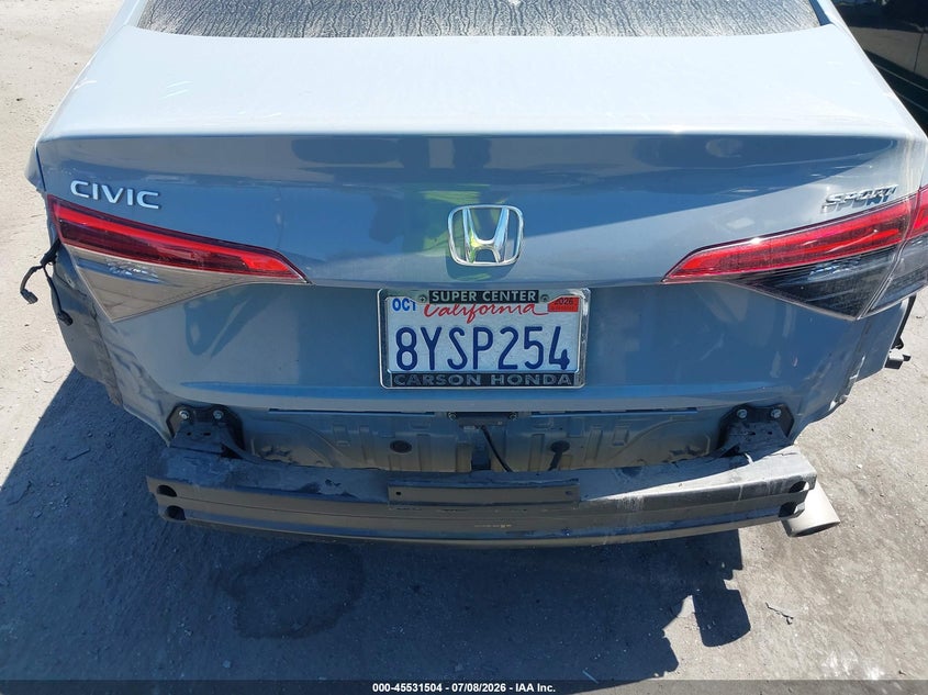 2022 Honda Civic VIN 2HGFE2F56NH536966 IAAI salvage auction — REAR END, Salvage Certificate (California), sold $9,100 on 2026-08-01 (photo 6)