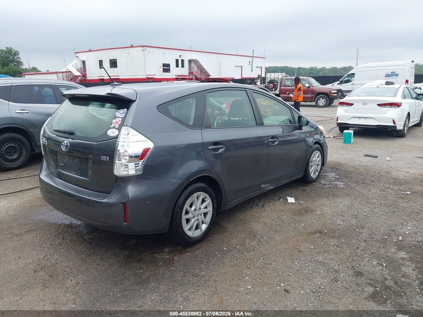 2012 Toyota Prius v VIN JTDZN3EU9C3064143 IAAI salvage auction — RIGHT FRONT, Salvage - Greater Than 75% (Maryland), sold $1,675 on 2026-07-22 (photo 4)