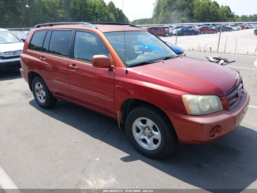2002 Toyota Highlander VIN JTEGD21A220046482 IAAI salvage auction — NORMAL WEAR, Clear (North Carolina), sold $650 on 2026-07-15 (photo 1)