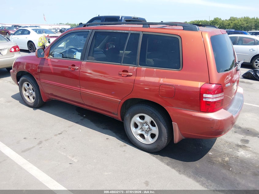 2002 Toyota Highlander VIN JTEGD21A220046482 IAAI salvage auction — NORMAL WEAR, Clear (North Carolina), sold $650 on 2026-07-15 (photo 3)