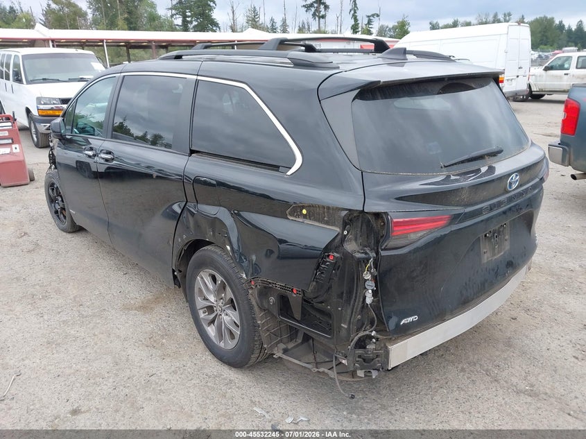 2021 Toyota Sienna VIN 5TDJSKFC4MS018449 IAAI salvage auction — FRONT & REAR, Salvage Title, sold $14,600 on 2026-07-22 (photo 3)