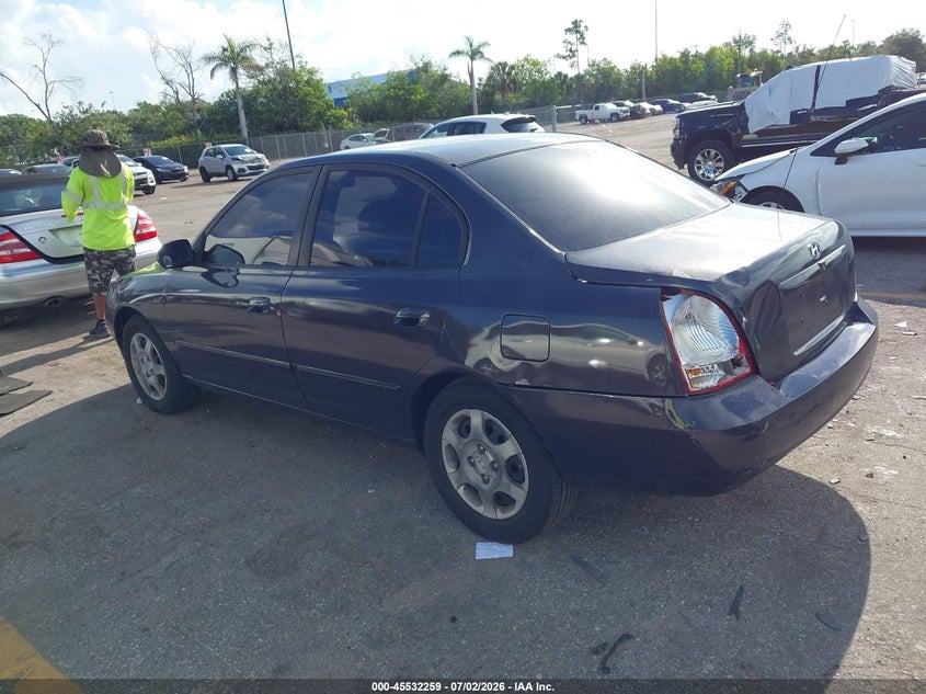 2003 Hyundai Elantra VIN KMHDN45D83U608444 IAAI salvage auction — LEFT REAR, Rebuildable (Florida), sold $200 on 2026-07-20 (photo 3)
